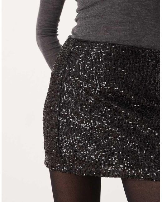 ASOS Black Allover Sequin Mini Skirt