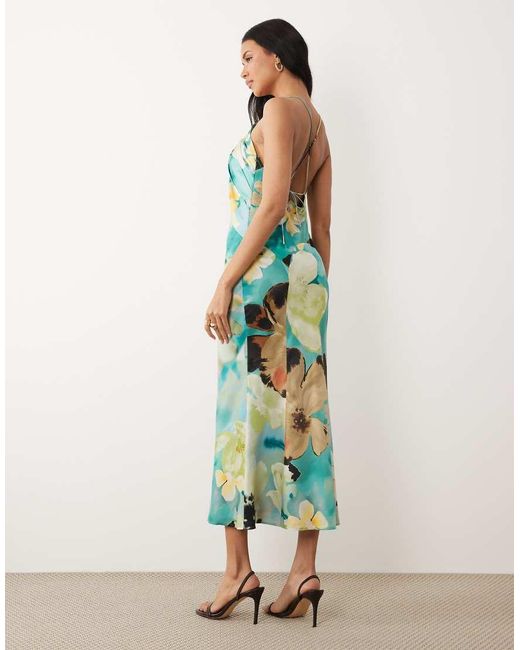 ASOS Green Scoop Neck Bias Cut Midaxi Dress
