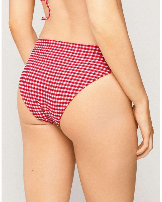 Tezenis Red Summer Vichy Classic Bikini Bottoms