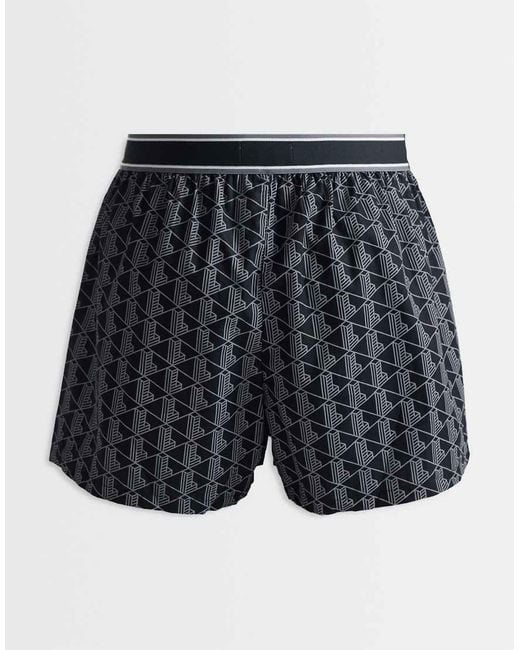 Lacoste Black 3 Pack Of Woven Monogram & Plain Boxers for men