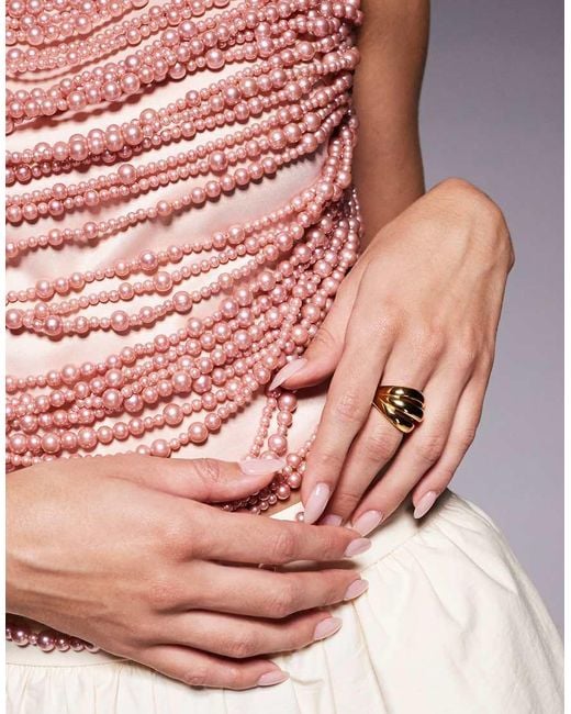 ASOS Pink High Neck Beaded Top