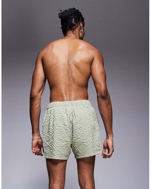 Pantaloncini Da Bagno Verdi A Quadri di ASOS in Gray da Uomo
