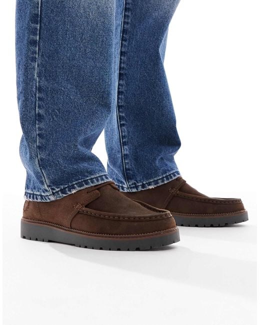 Fred Perry Blue Kenney Mid Top Waxed Suede Boots for men