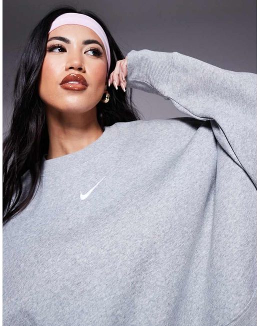 Nike Gray Phoenix Fleece Super Oversized Sweat