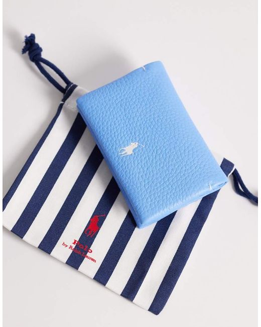 Polo Ralph Lauren Blue Polo Play 100% Leather Card Wallet