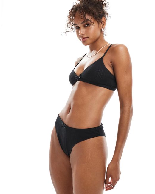 The Frolic Black – exklusiver pointelle-slip