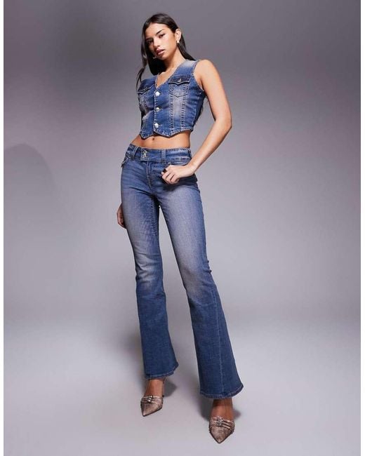 True Religion Blue Joey Low Rise Flare Jeans