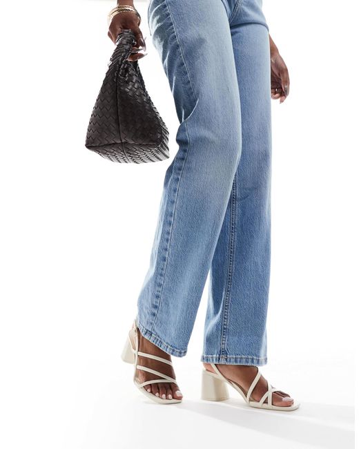 Stradivarius Blue Cross Strap Heeled Sandal