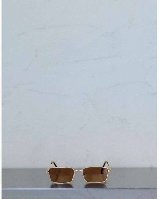 Pull&Bear Natural Metallic Sunglasses for men