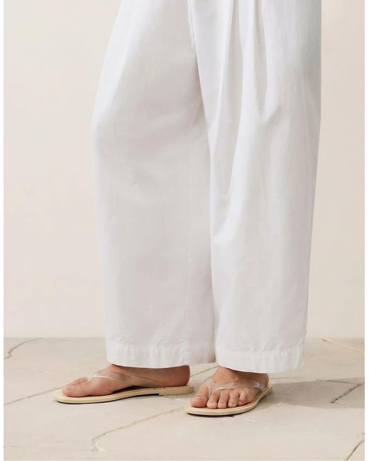 Oysho White Translucent Effect Beachwear Flip Flops