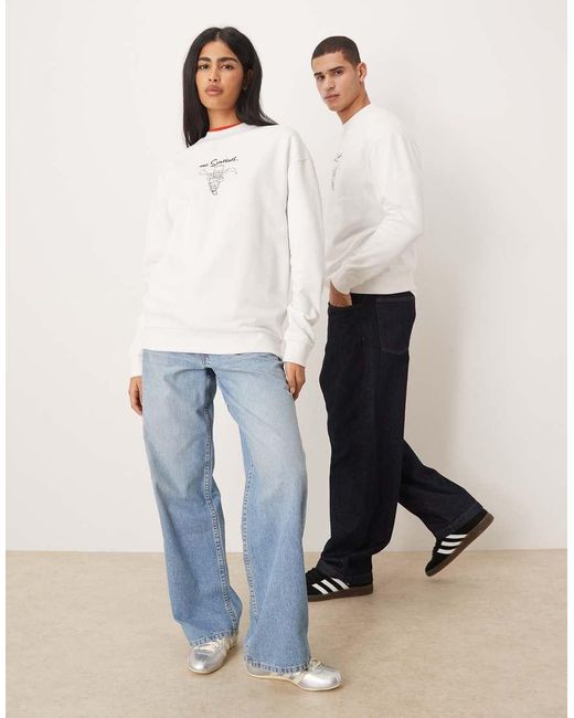 ASOS White Unisex Oversized Sweat With The Simpsons Print