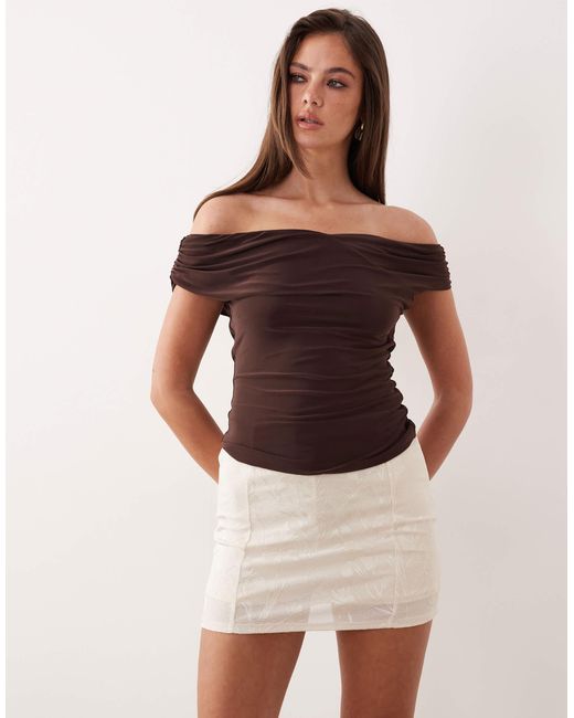 ASOS Natural Satin Look Devore Mini Skort