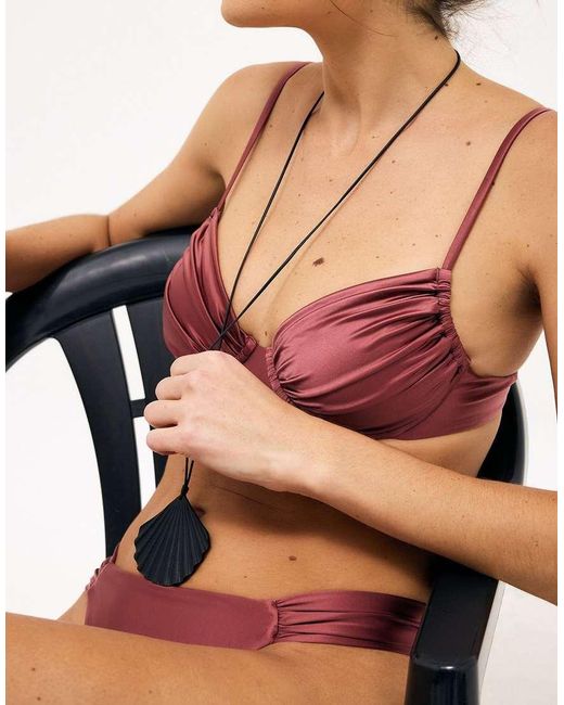 NA-KD Pink Shiny Bikini Bra