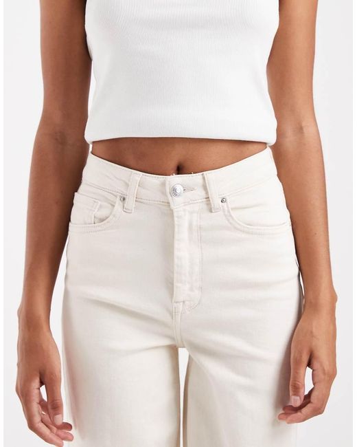ONLY White Hannah Extra High Waist Wide Leg Jeans