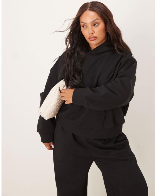 ASOS Black Asos Design Curve Oversized Brushback Hoodie