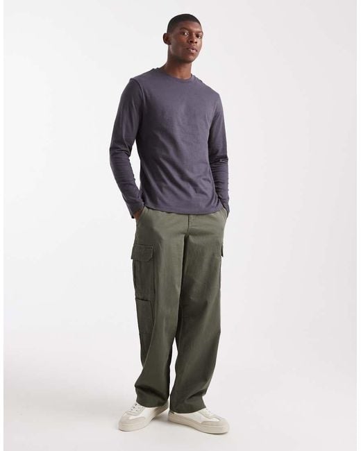 ASOS Multicolor Essentials 2 Pack Regular Fit Long Sleeve T-Shirts for men