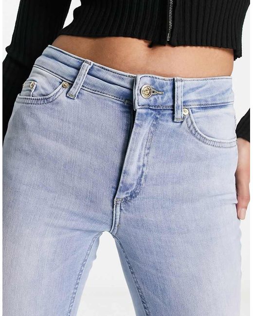ONLY Blue Blush Skinny Jeans With Frayed Hem