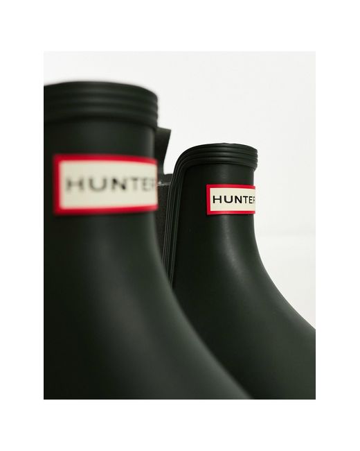 Original - stivaletti chelsea da pioggia kaki di Hunter in Black da Uomo