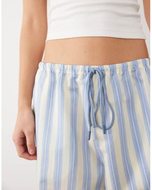 ASOS Gray Woven Stripe Nightwear Pants