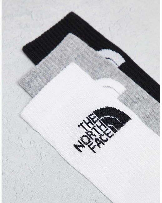 The North Face White Simple Dome 3 Pack Logo Socks