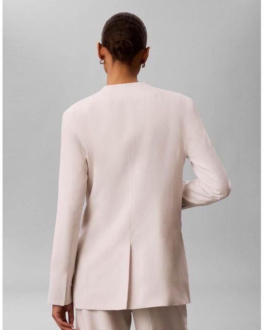 Calvin Klein White Linen Blazer Co-Ord