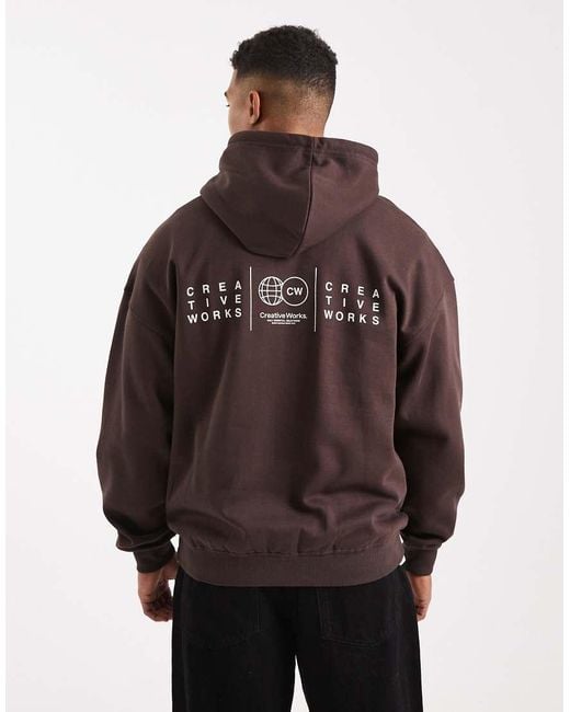 Felpa Con Cappuccio Con Stampa di Only & Sons in Brown da Uomo