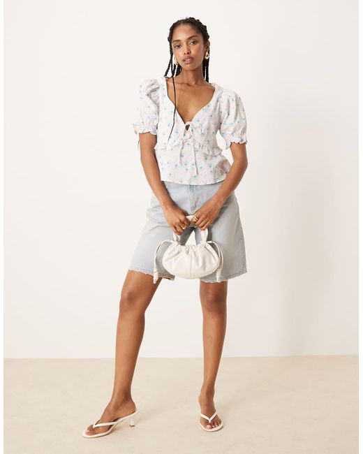 Glamorous White V Neck Tops