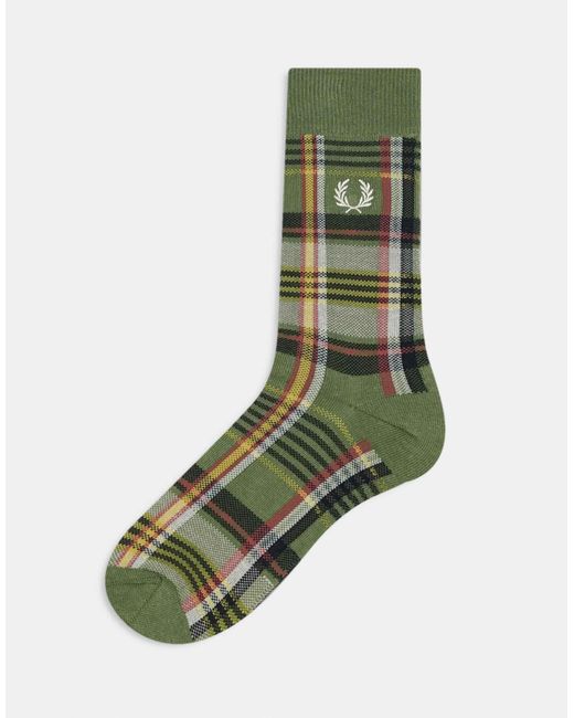 Chaussettes à carreaux écossais Fred Perry pour homme en coloris Green