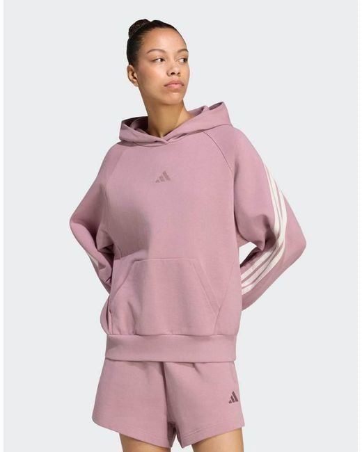 Adidas Originals Pink Adidas Kit 3-stripes Hoodie