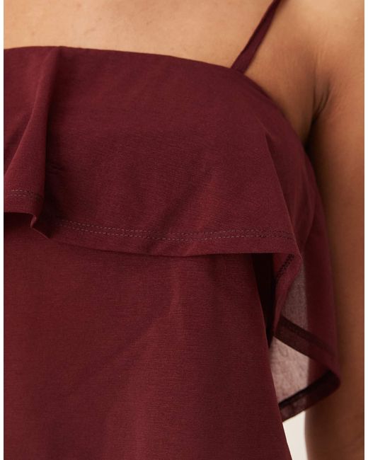ASOS Brown Mesh Floaty Strappy Cami Top