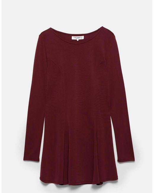 Pull&Bear Red Short Dress With Fluid Hem