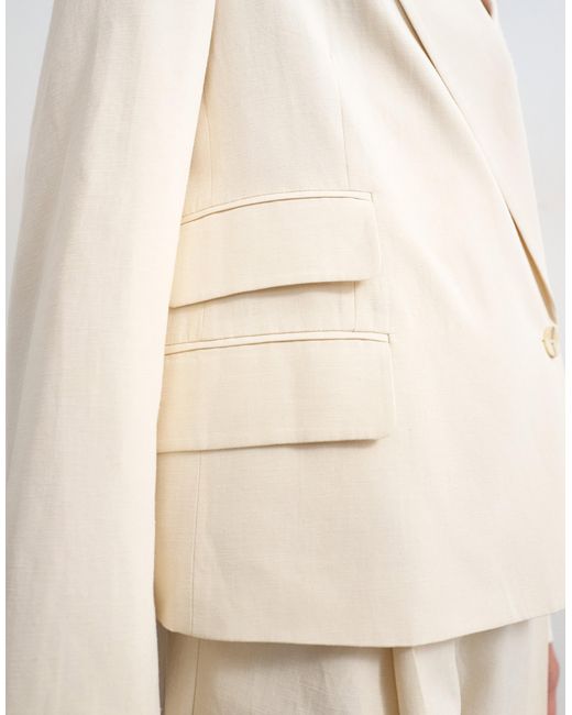 TOPSHOP Natural Multipocket Blazer