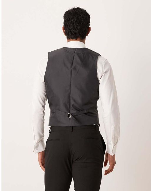 ASOS Black Skinny Suit Waistcoat for men