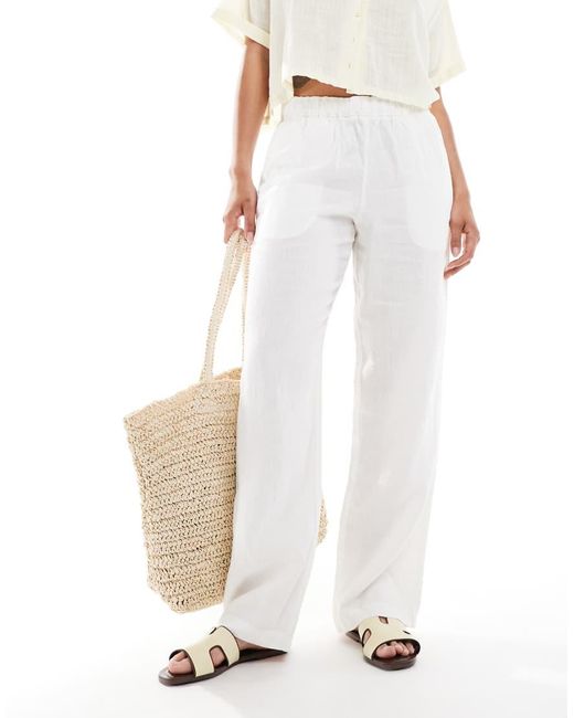 Superdry White Linen Drawstring Pants