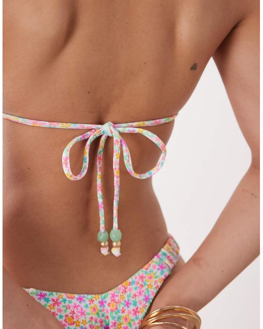 Kulani Kinis Pink Field Trip Triangle Bikini Top