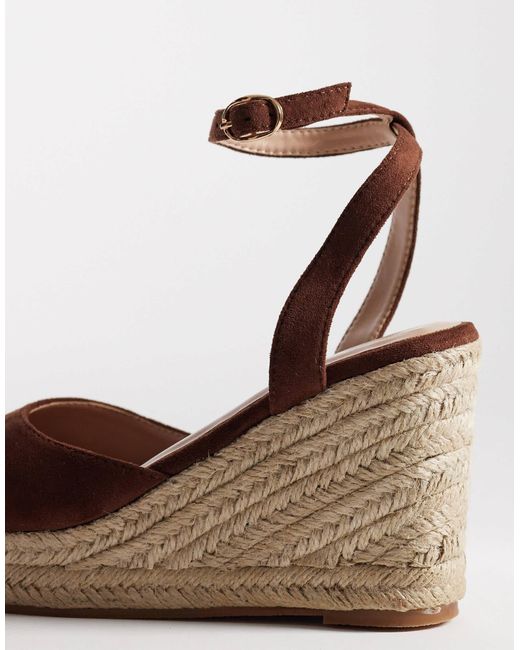 SEQWL Brown Espadrille Wedge Sandals