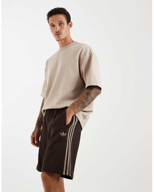 Adidas Originals Natural 3-Stripes Shorts for men