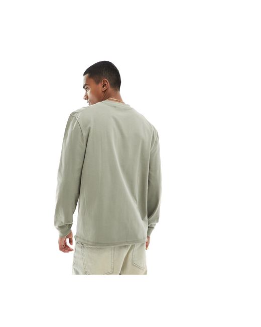 River Island – langärmliges shirt in Gray für Herren