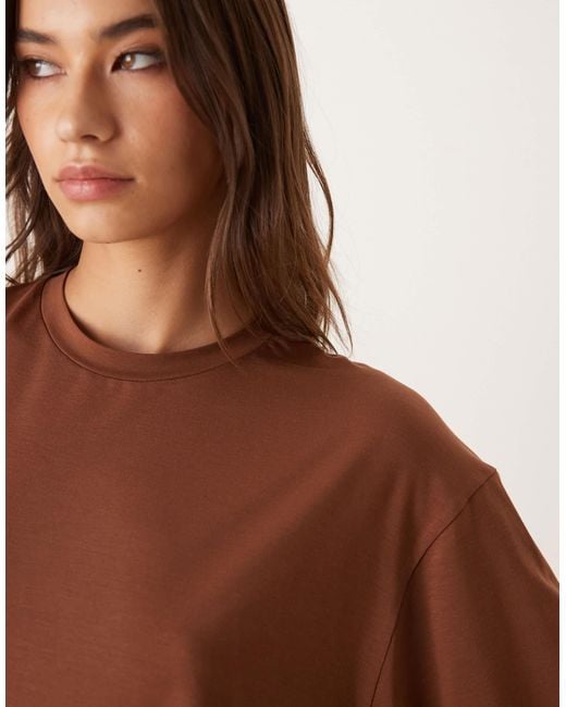ASOS Brown Breathemaxtm Lyocell Drapey T-shirt