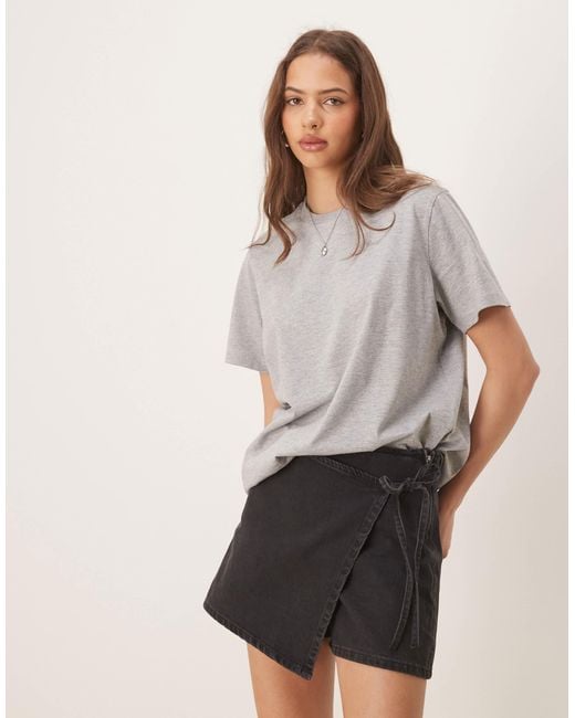 ASOS Natural Denim Wrap Skort