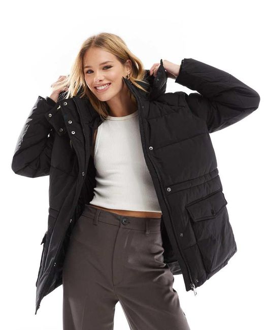 Vero Moda Black Short Hooded Padded Jacket