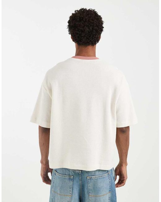 ASOS White Boxy Oversized T-shirt With Contrast Trim for men