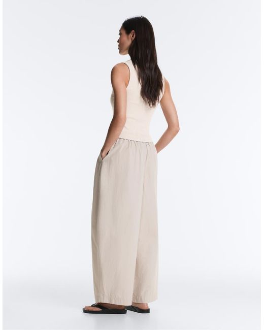 Oysho White Rib T-shirt With Wide Straps, Cotton And Modal