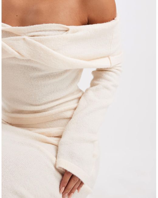 4th & Reckless Natural – schulterfreier strickpullover
