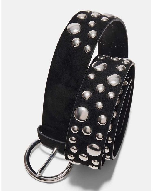 Stradivarius White Belt With Multi Irregular Studs