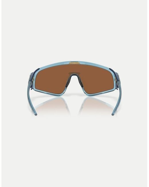 Oakley Natural Kylian Mbappé Signature Series Latch Panel Shield Sunglasses With Mirrored Lens