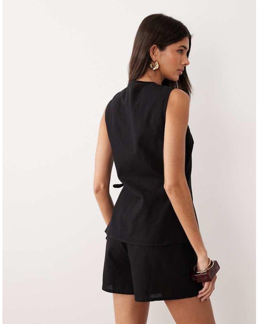 ASOS Black Wrap Front Playsuit