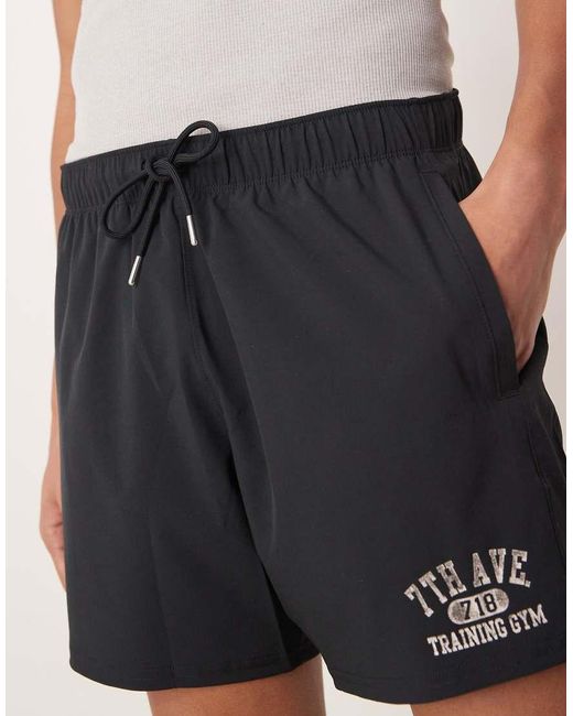Abercrombie & Fitch Natural Ypb Work Gym Graphic Shorts for men