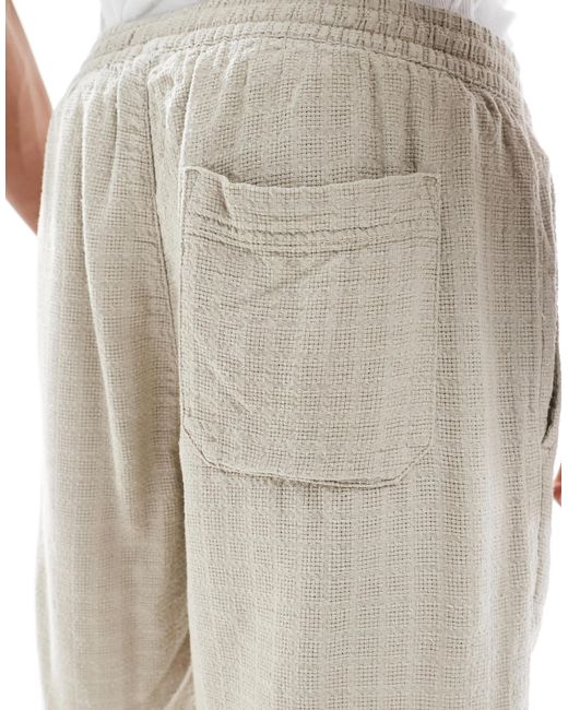 Only & Sons White Textured Linen Mix Short for men