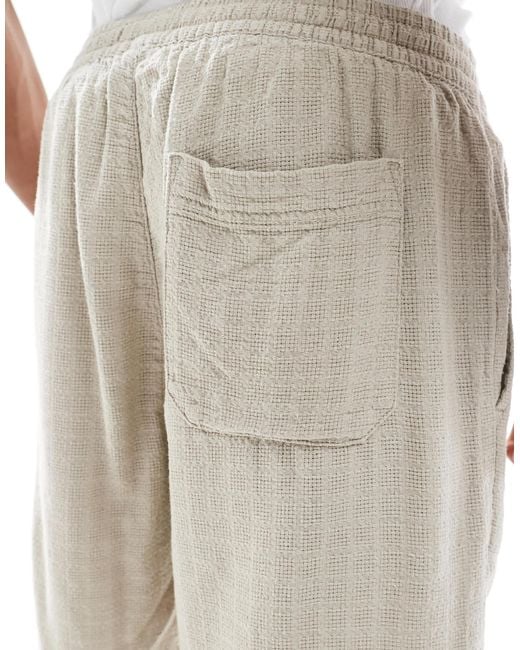 Only & Sons – strukturierte shorts aus leinenmix in White für Herren